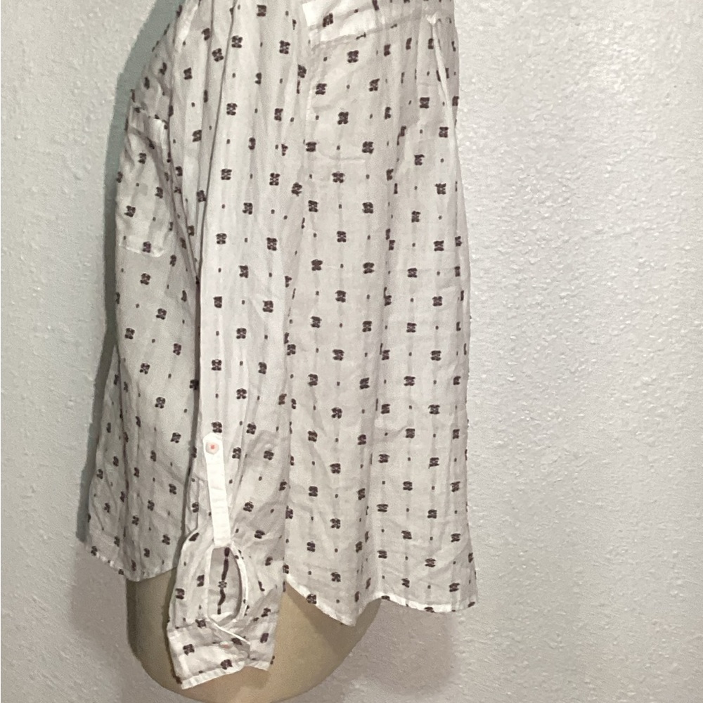 Anthropologie Maeve clip dot button up blouse size 14 - Picture 3 of 11